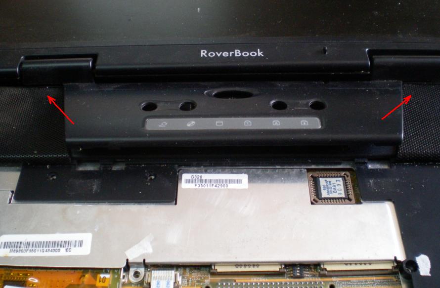 RoverBook Partner E417L remove the indicator cover.